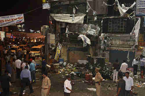 Bomb site in Hyderabad (AP)