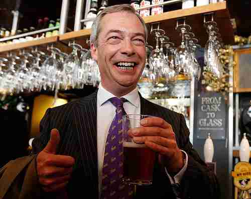 Jubilant UKIP leader Nigel Farage