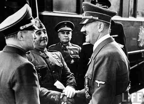 Nazi leader Adolf Hitler meets Fascist leader Francisco Franco in 1940 (Time Magazine)