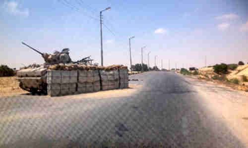 Army checkpoint in Sinai in mid-July (Reuters)