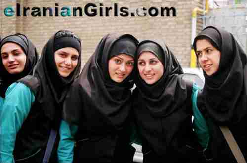 Iranian college girls wearing the hijab