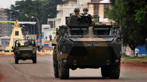 French troops in armored vehicle in Bangui on Friday (Reuters)