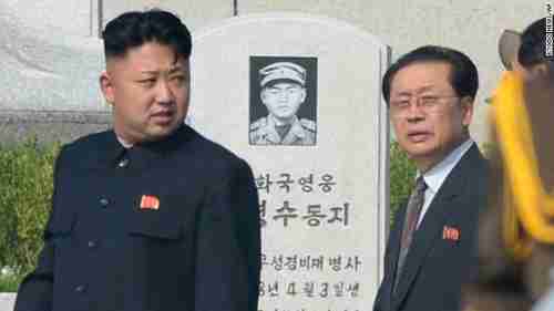 Kim Jong-un and Jang Song-thaek earlier this year