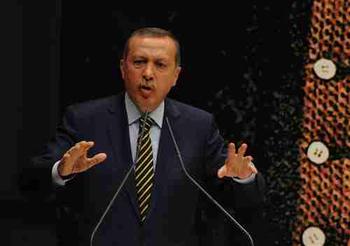 Erdogan at press conference on Wednesday (Hurriyet)