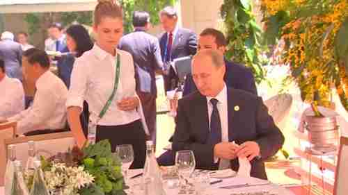 An isolated Vladimir Putin eats lunch alone at G20 meeting on Saturday(Reuters)