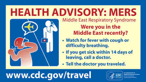 Pictogram: MERS health advisory (CDC)