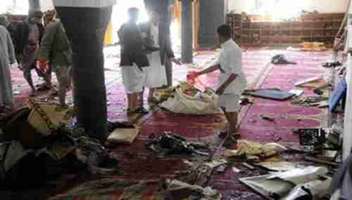 Aftermath of suicide bombing of Shia mosque in Sanaa during Friday prayers (SABA)