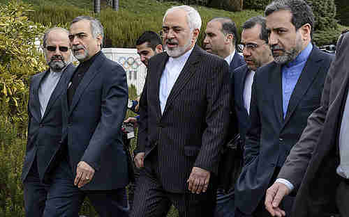 Iran's negotiating team in Lausanne (AFP)