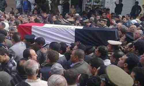 Mourners carry flag-wrapped casket during the funeral of a slain soldier, in Alexandria, Egypt, on Thursday (Al-Ahram)