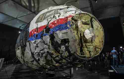 Reconstructed wreckage of the MH17 airplane from the report by the Dutch Safety Board (Reuters)