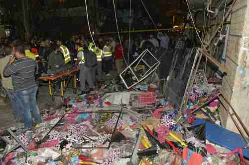 Site of the twin suicide attack on a suburb of Beirut on Thursday (European Press)