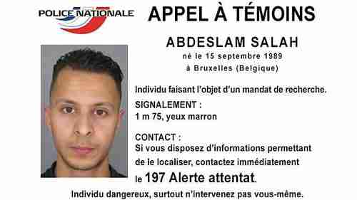 International arrest warrant for French citizen Abdeslam Salah, identified by French and Belgian police as a possible perpetrator of the Paris attacks
