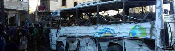 Aftermath of triple suicide bombing in Damascus on Sunday (SANA)