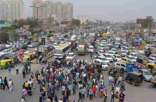 Jat protests cause massive traffic jams blocking highways in Delhi (PTI)