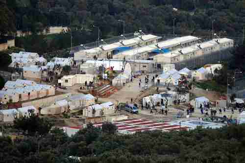 Moria refugee camp on Greek island of Lesbos (AFP)