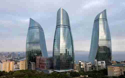 Flame Towers -- skyscrapers in Baku, Azerbaijan