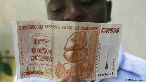 50 billion Zimbabwean dollar note from 2008 hyperinflation