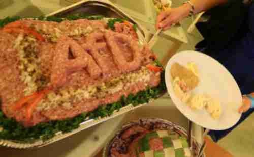 Food at the AfD election party in Berlin (DPA)