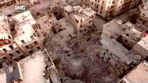 Ghostly image of bombed out Aleppo (CNN)