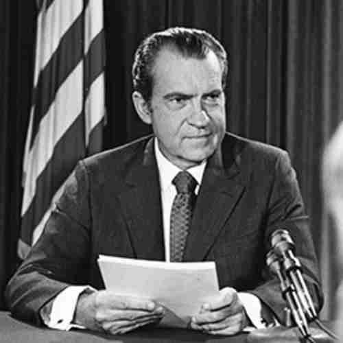 President Richard Nixon announces wage-price controls on August 15, 1971