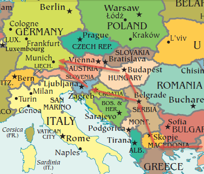 turkey croatia hungary greece border which europe countries near serbia european migrants macedonia borders closes refugees through arrive depending proceed